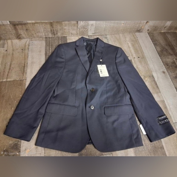 Lauren Ralph Lauren 2 Botton Navy Ultraflex Suit Jacket Boys 14R Prom Graduation